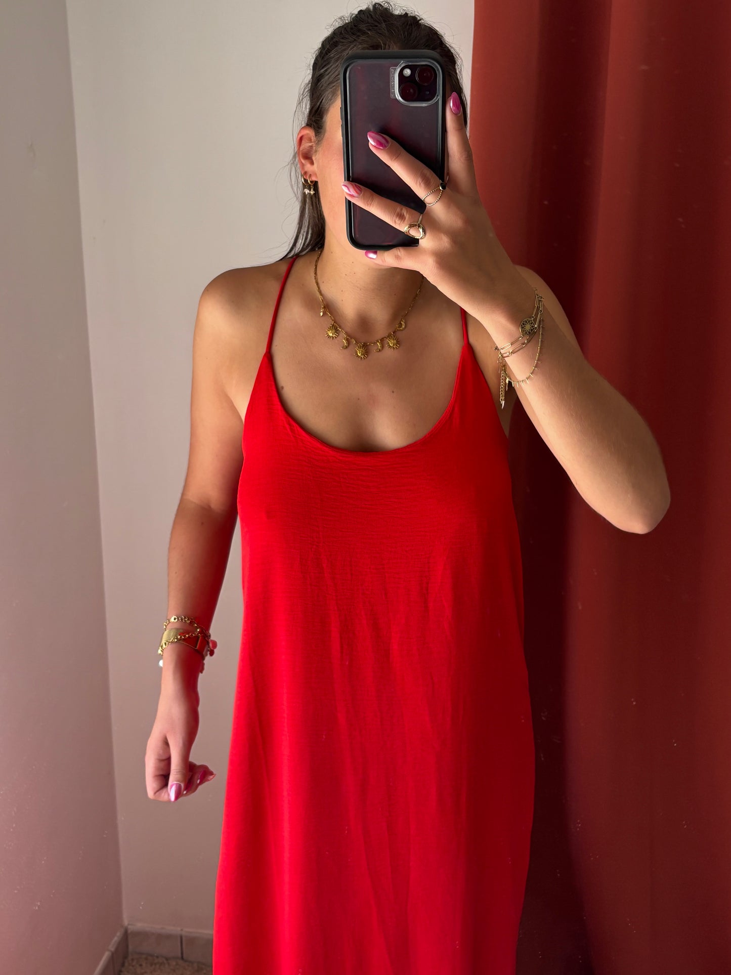 Robe longue dos croisé June