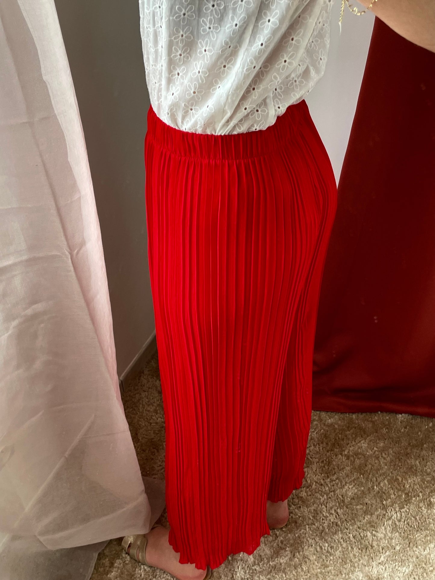 Pantalon fluide plissé Rubis