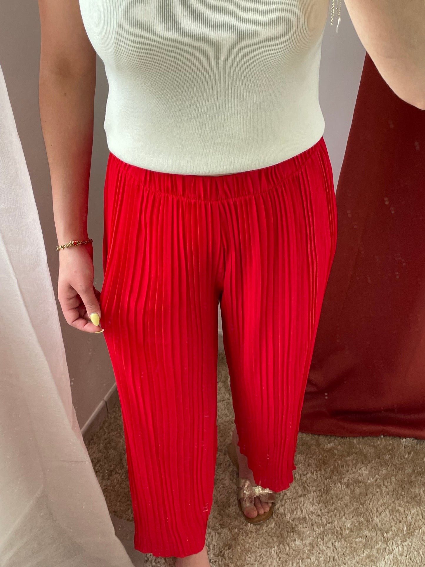 Pantalon fluide plissé Rubis