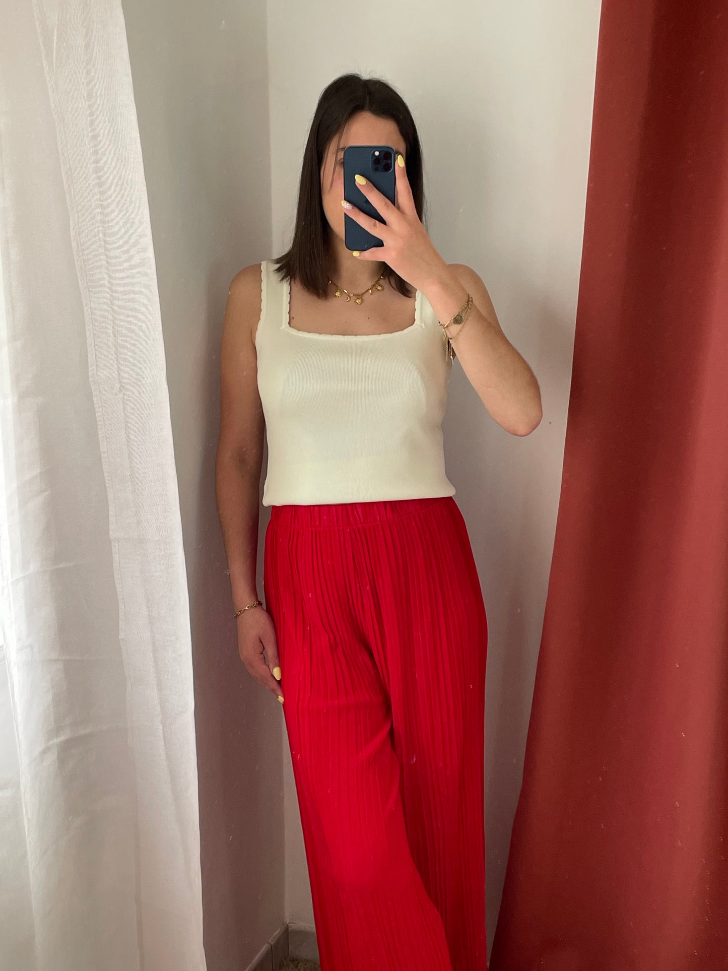 Pantalon fluide plissé Rubis