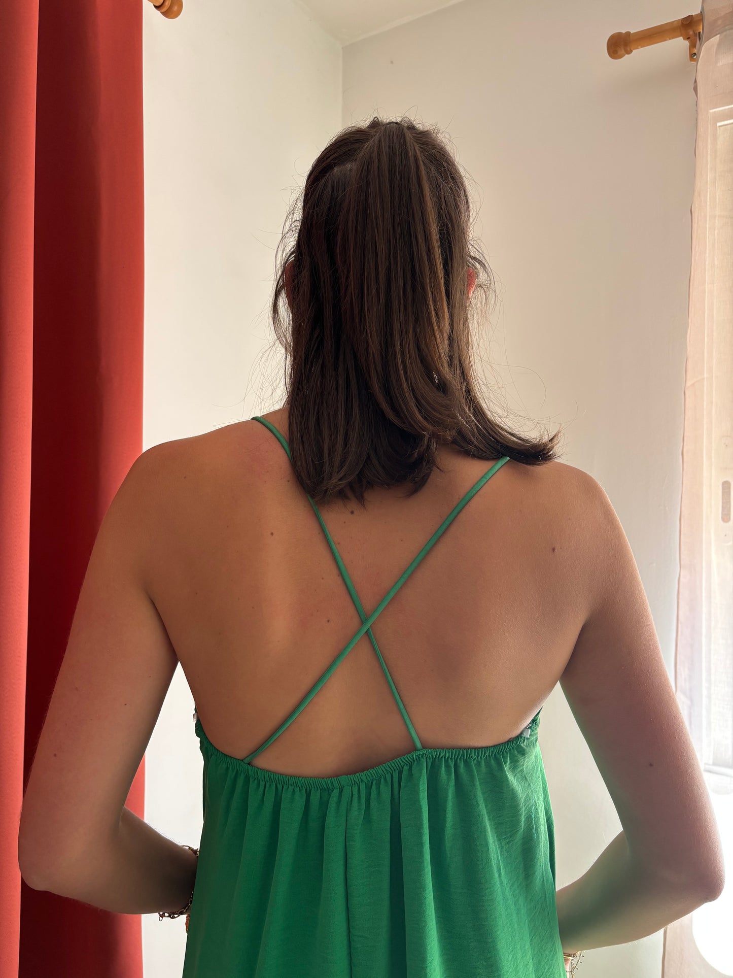 Robe longue dos croisé June