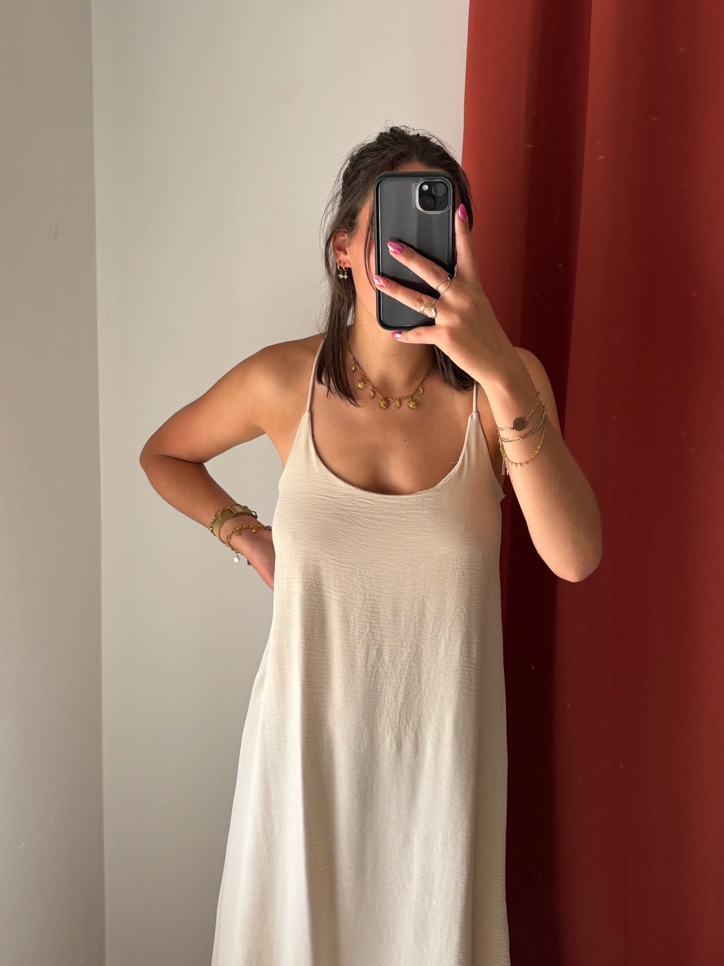 Robe longue dos croisé June