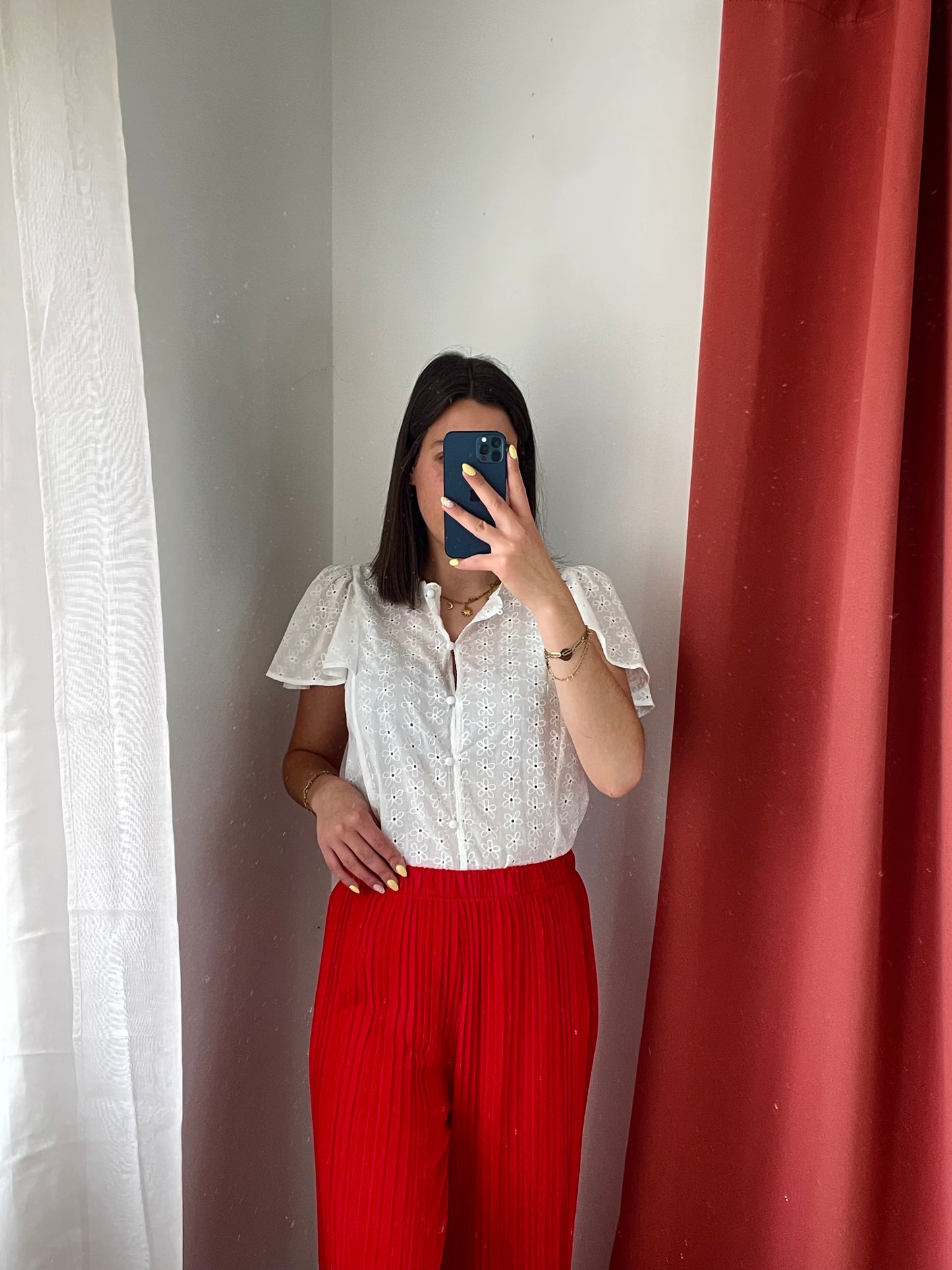 Pantalon fluide plissé Rubis