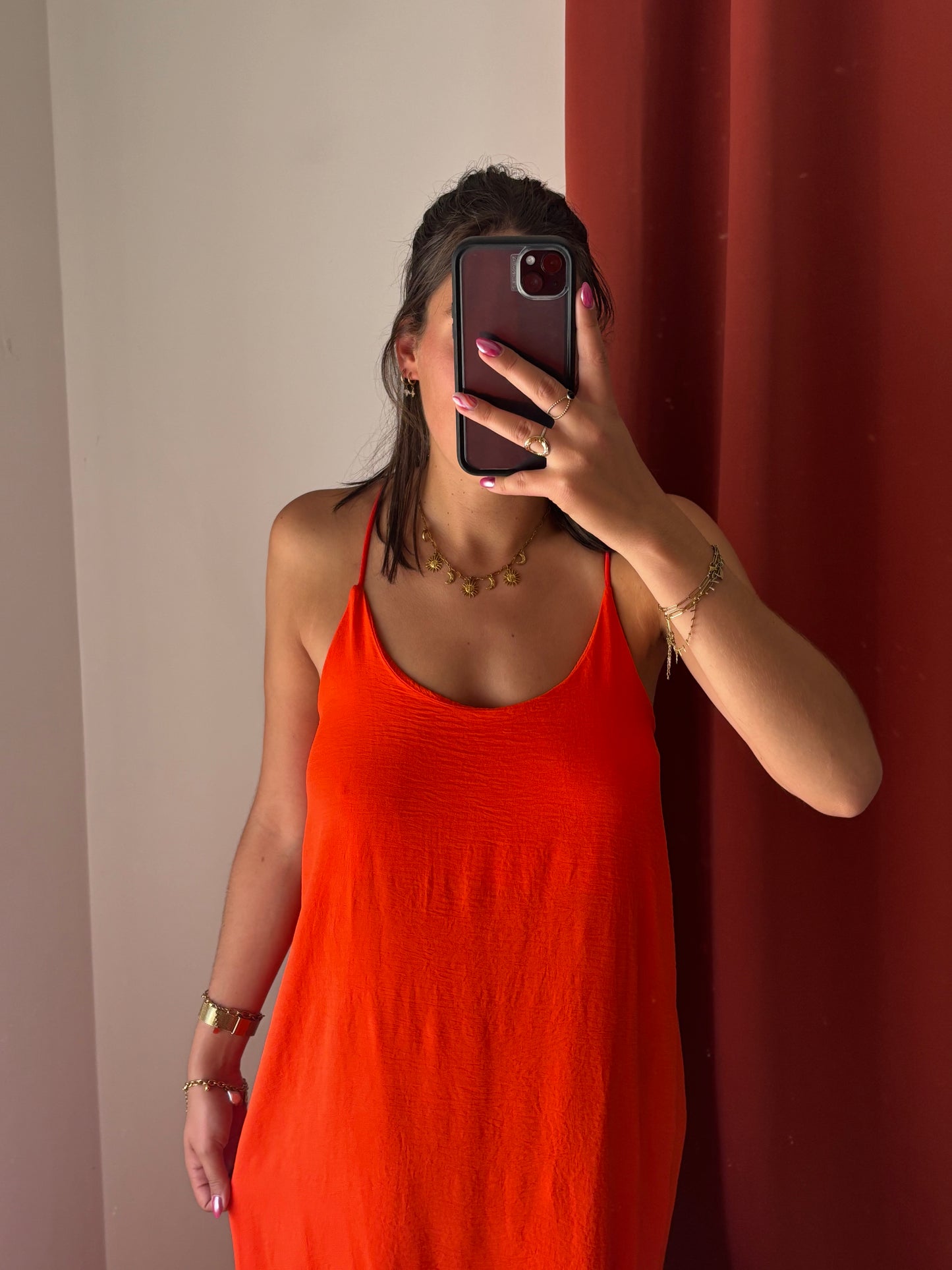 Robe longue dos croisé June