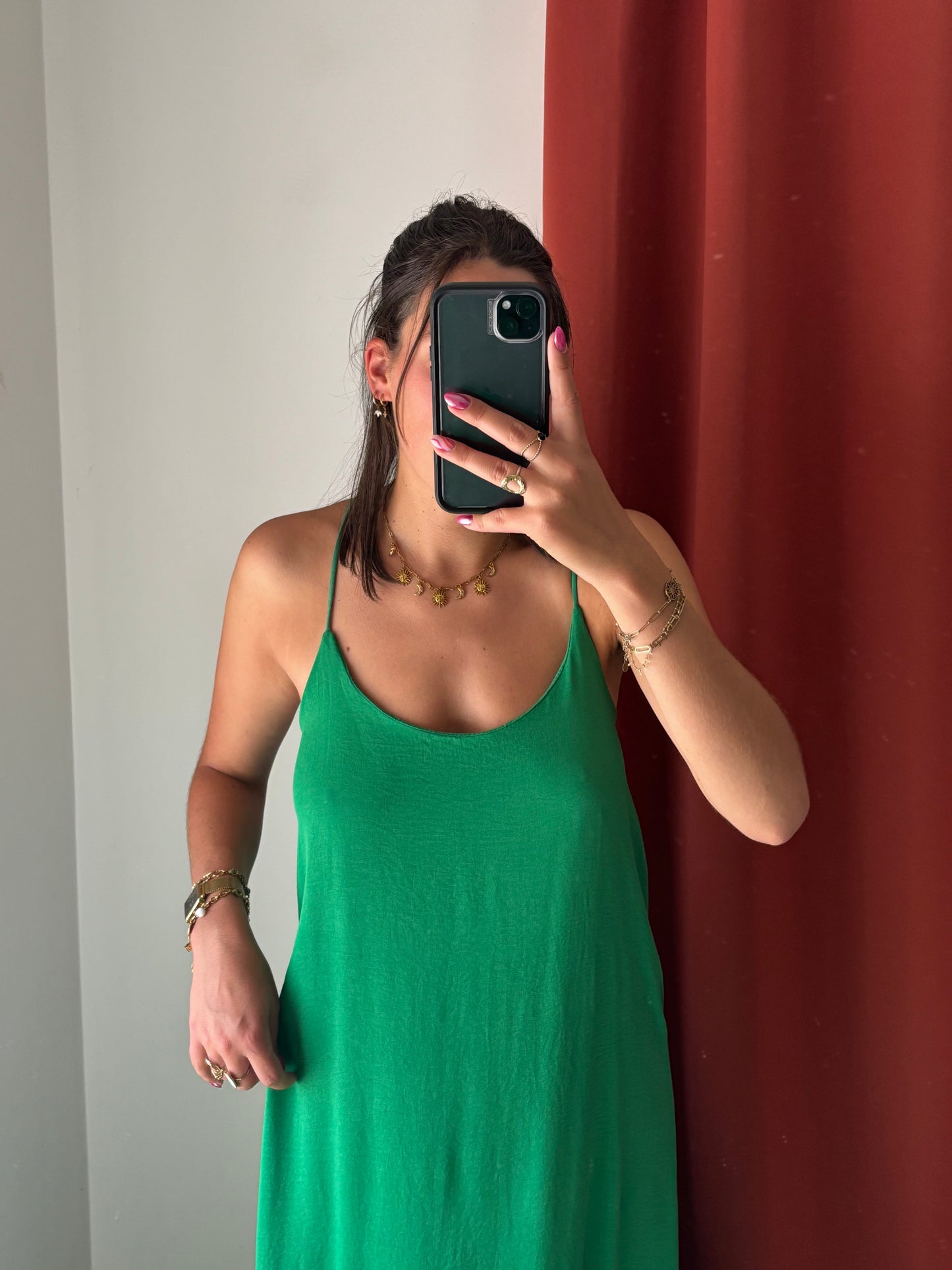Robe longue dos croisé June