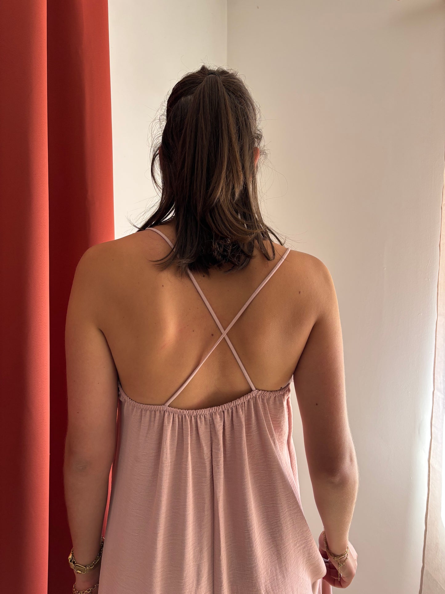 Robe longue dos croisé June