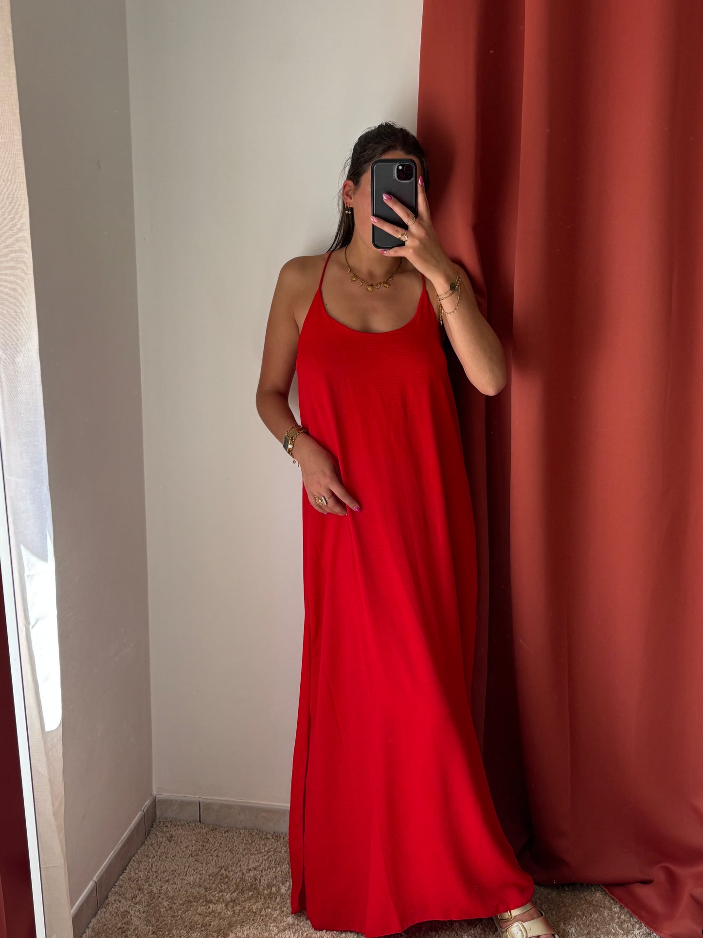 Robe longue dos croisé June
