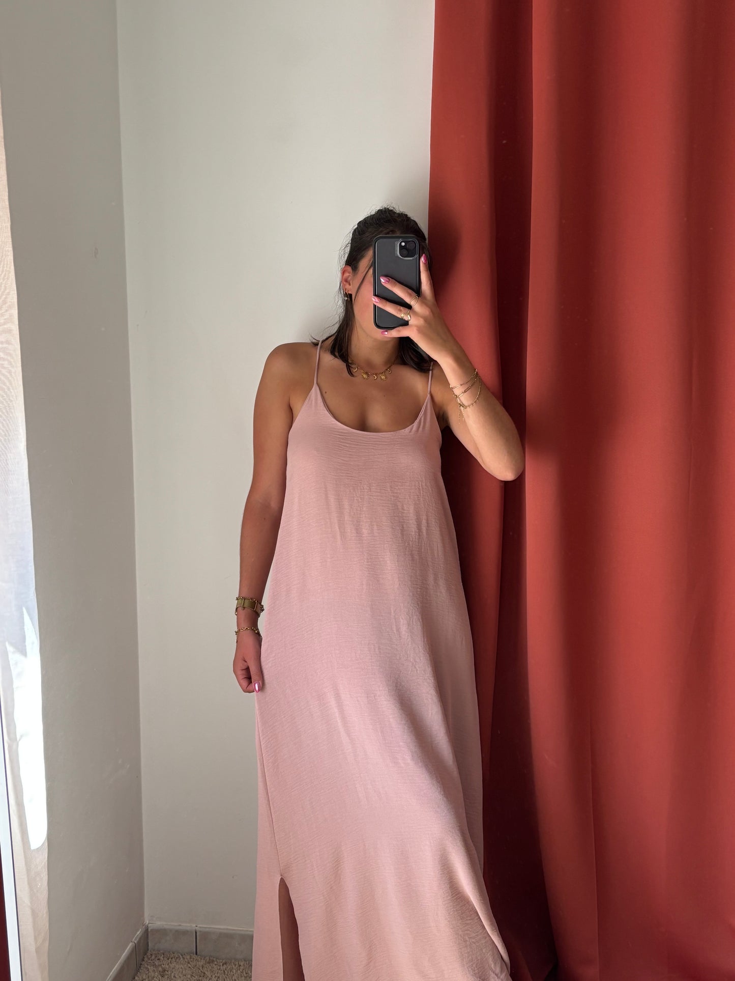 Robe longue dos croisé June