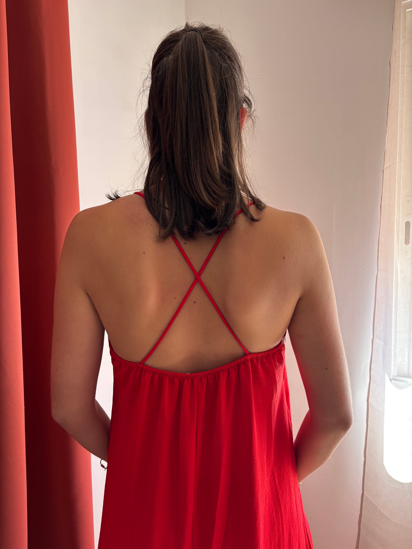 Robe longue dos croisé June