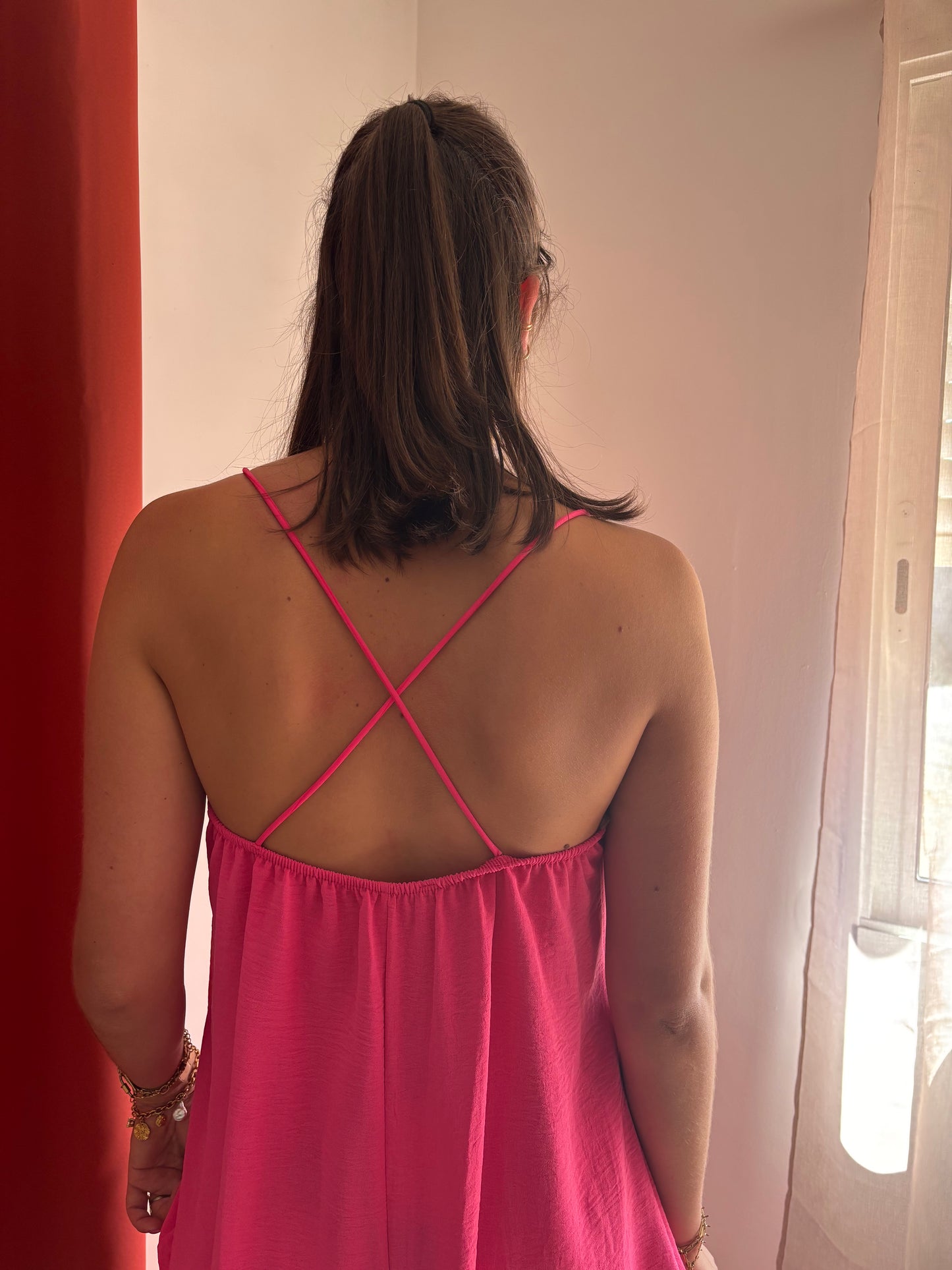 Robe longue dos croisé June