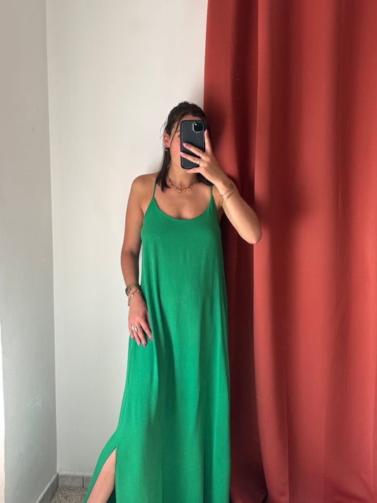 Robe longue dos croisé June